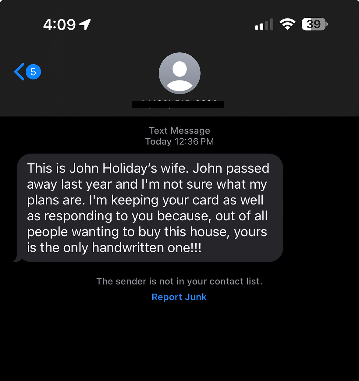 Seller text: yours is the only handwritten one!!!