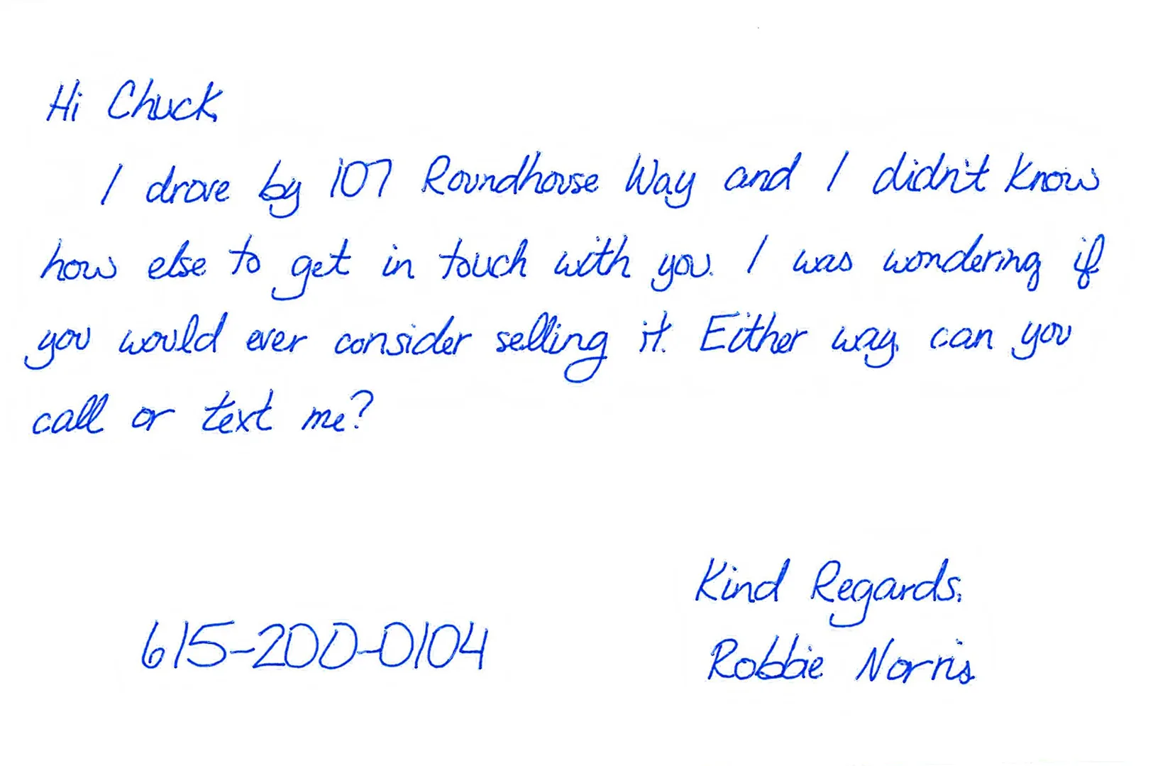 The DoubleCard, message side, fully handwritten