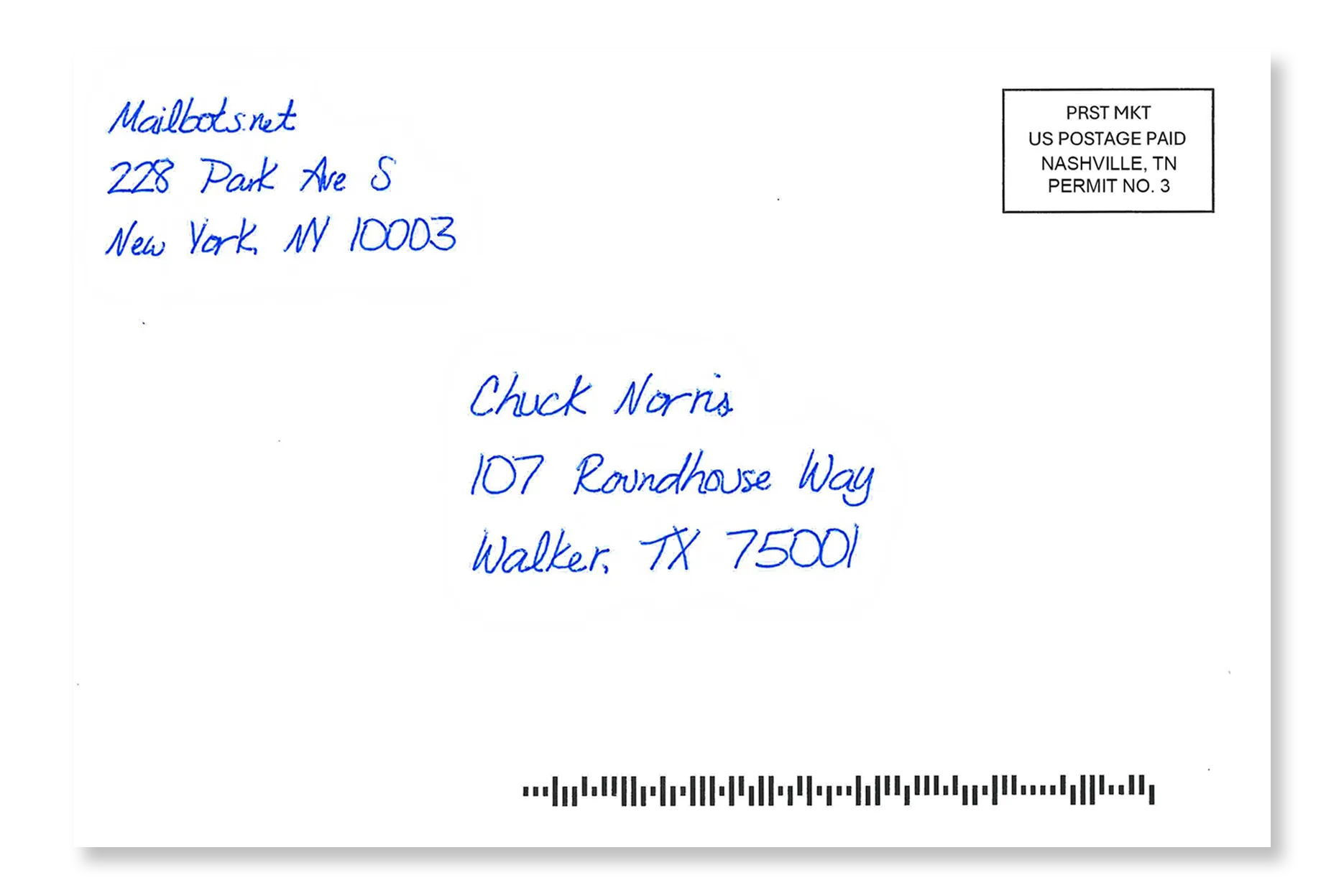 DoubleCard front — address side